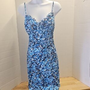 No Boundaries Blue Floral Dress